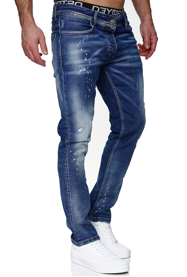 Jeans Slim Fit Jeanshose Stretch Denim Designer Hose 1507-4-Farbe-Blau_final