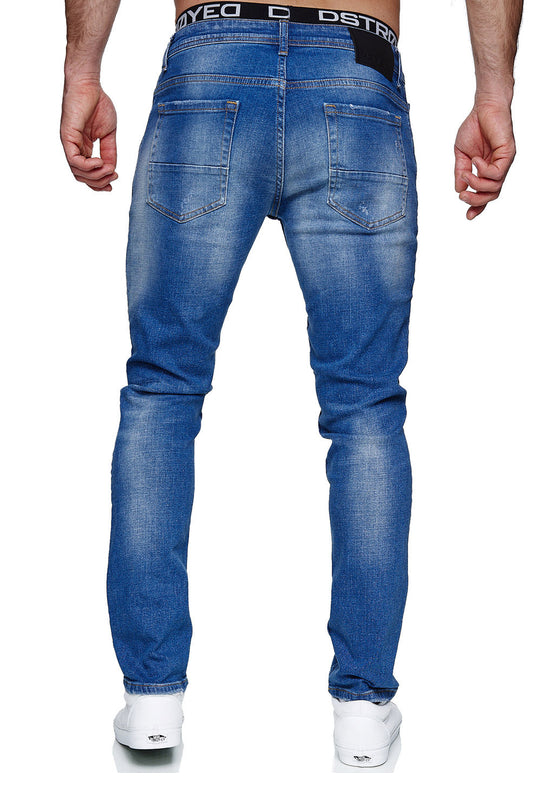 Jeans Slim Fit Jeanshose Stretch Denim Designer Hose 1507-1 Hellblau-Farbe-Blau_final